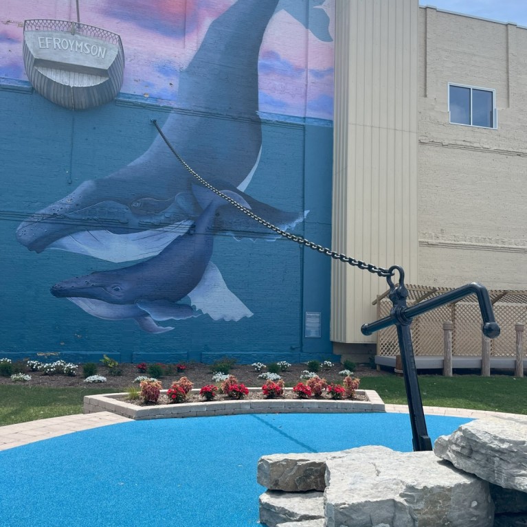 WHALE ART VERTICAL AT ABOVE AND BEYOND CHILDRENS MUSEUM