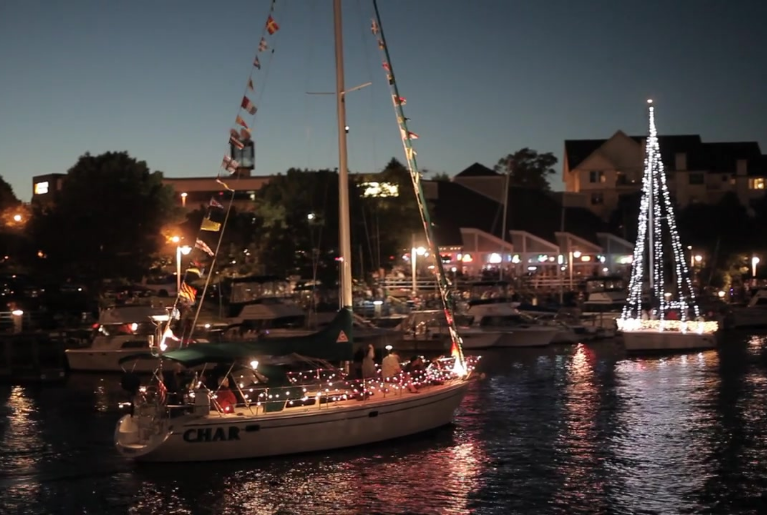 VENETIAN BOAT PARADE IN SHEBOYGAN WI NEAR BLUE HARBOR RESORT