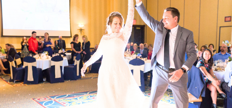 WEDDING RECEPTION DANCING AT BLUE HARBOR RESORT